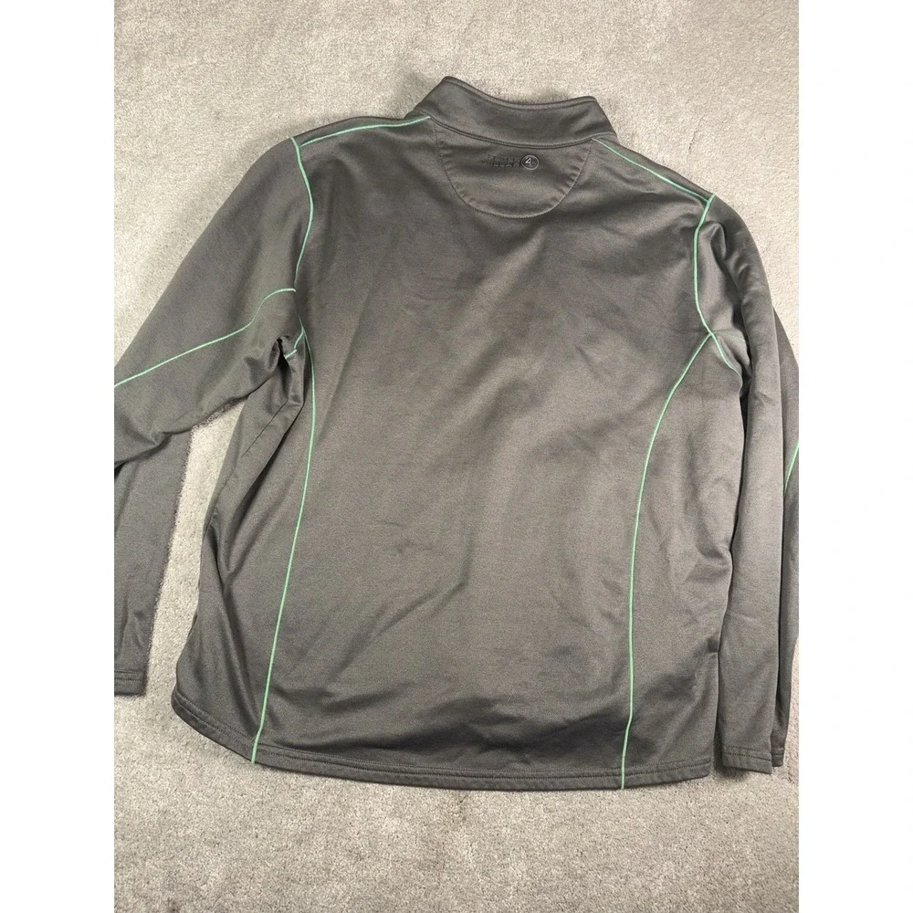 Peter Millar Warm Series 4 Mens XL Gray Green Trim 1/4 Zip Golf Pullover Jacket